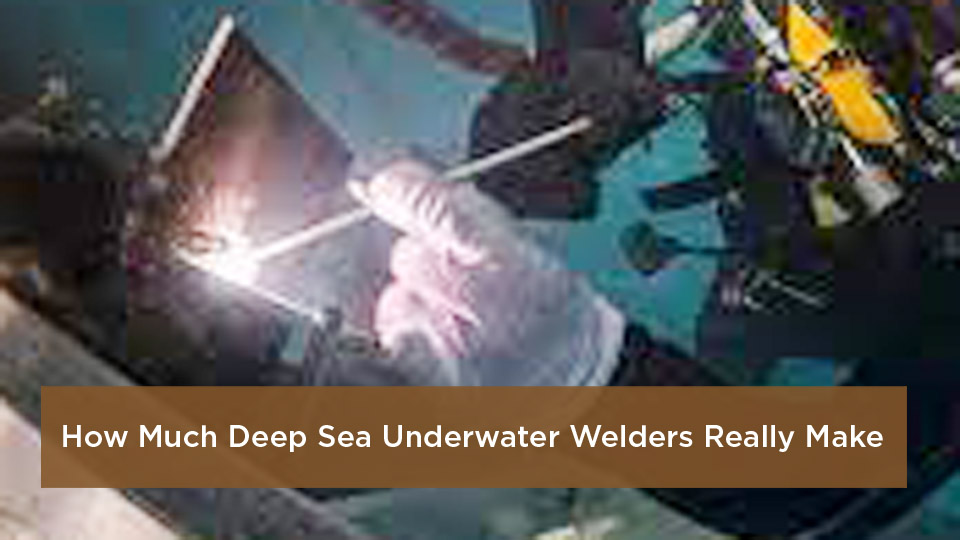 Diver performing a wet weld on a subsea joint: deep sea underwater welder salary explainer
