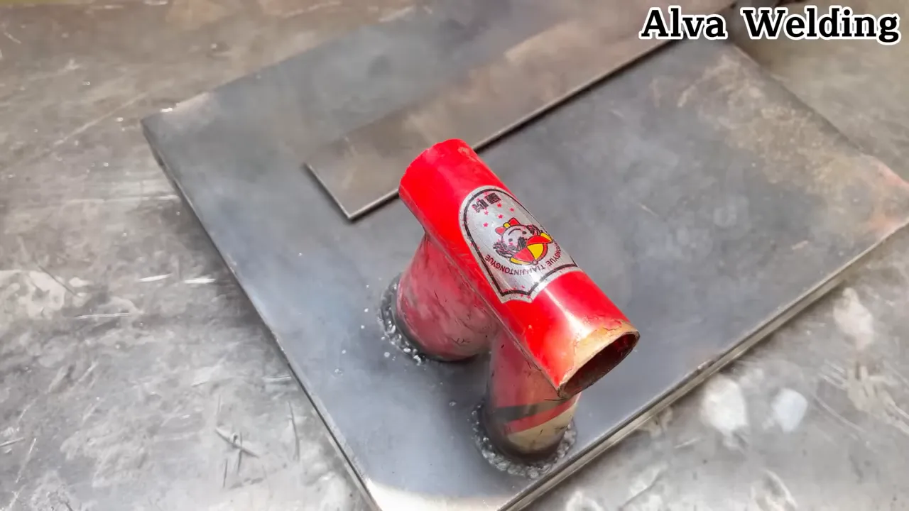 Bicycle frame partially stripped, showing the head tube and fork used for the mount