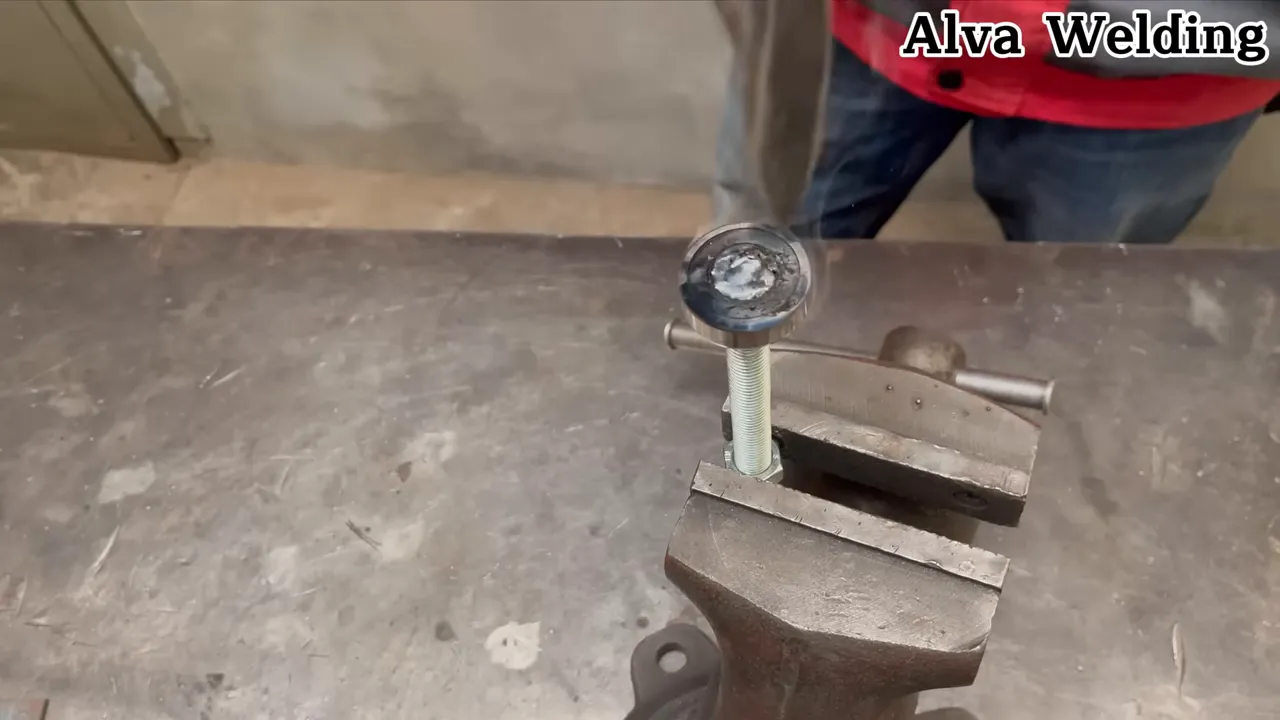 Finished welded assembly being tested for fit and movement