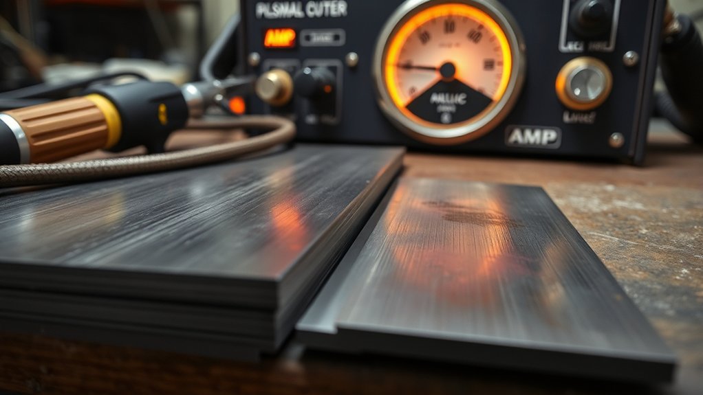 amp settings for steel thicknesses