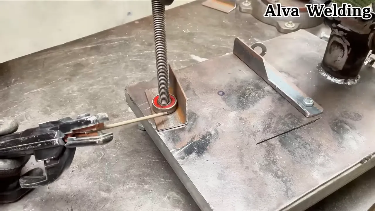 Welding the bench mount and checking for alignment and fit