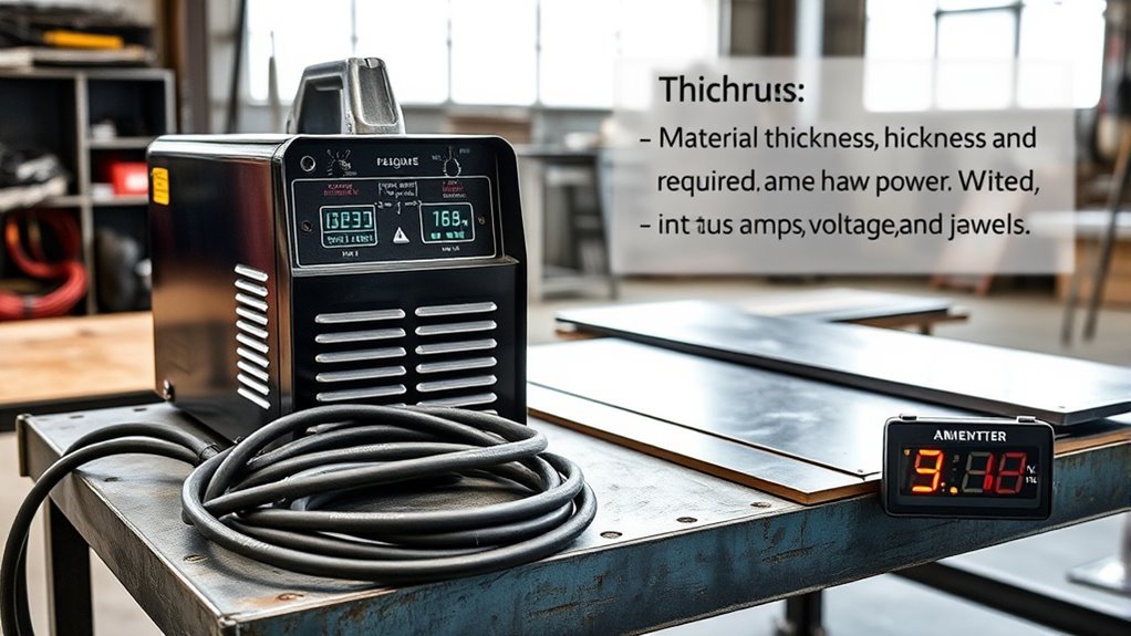 material thickness impacts power