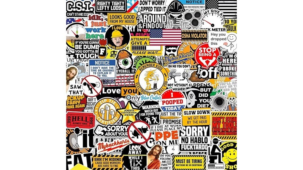 funny hard hat stickers