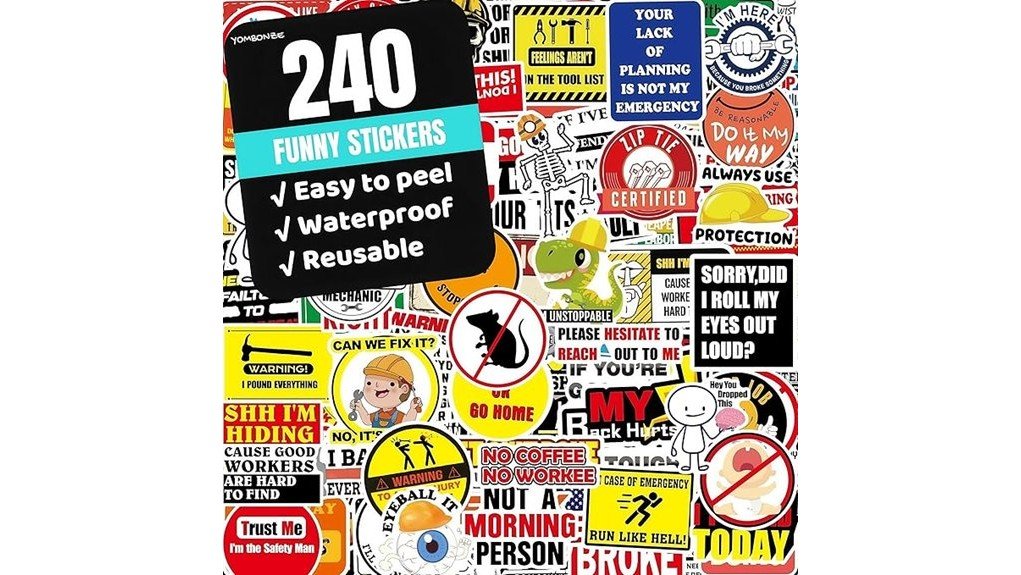 funny hard hat stickers