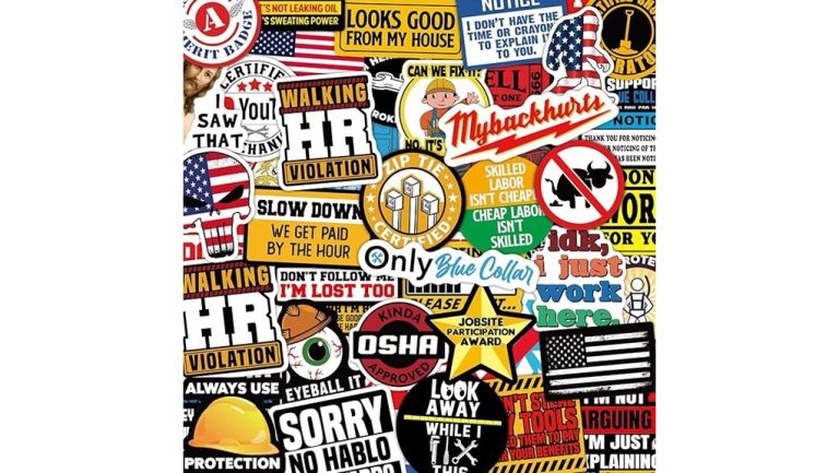 humorous hard hat stickers
