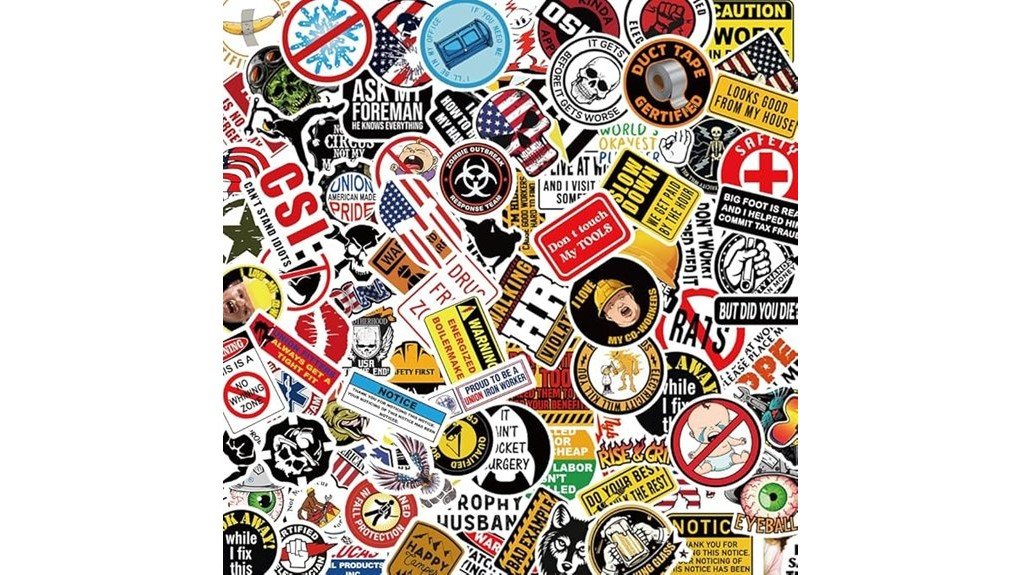 humorous safety helmet stickers
