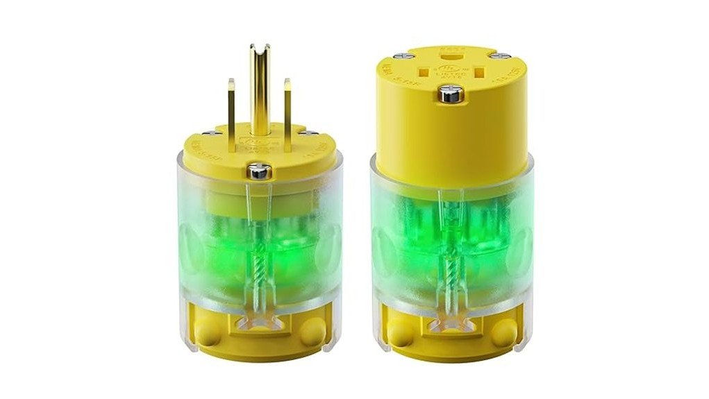illuminated power cord connectors