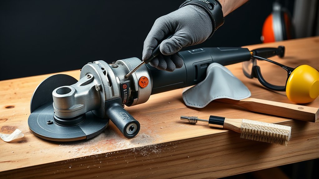 angle grinder brush care