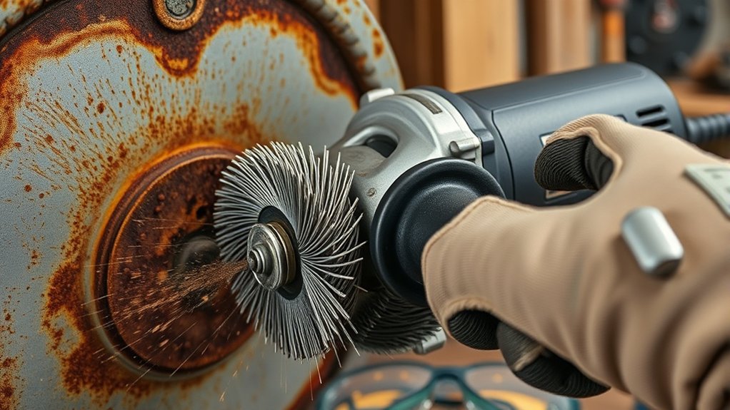 angle grinder rust removal