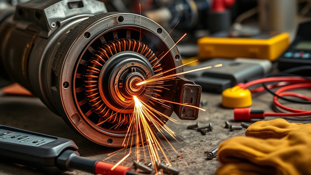 angle grinder sparking issues