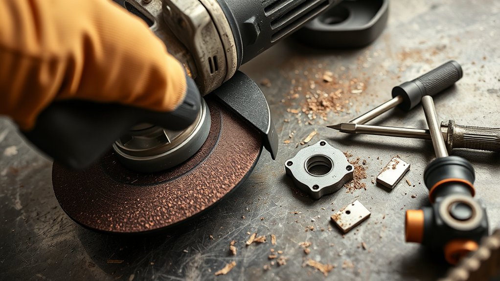 angle grinder spin down issues