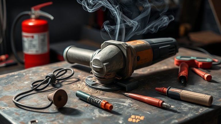 burning smell angle grinder