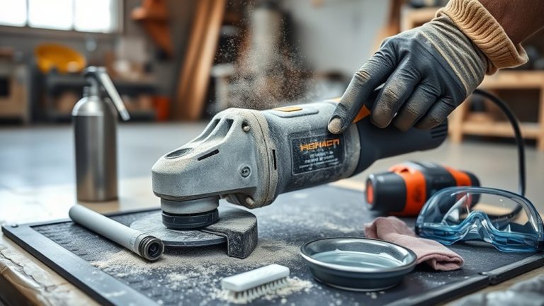 cleaning angle grinder safely