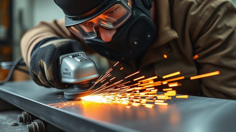 deburring metal with grinder