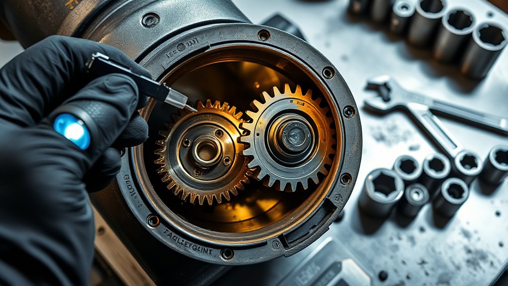 inspect gears for damage