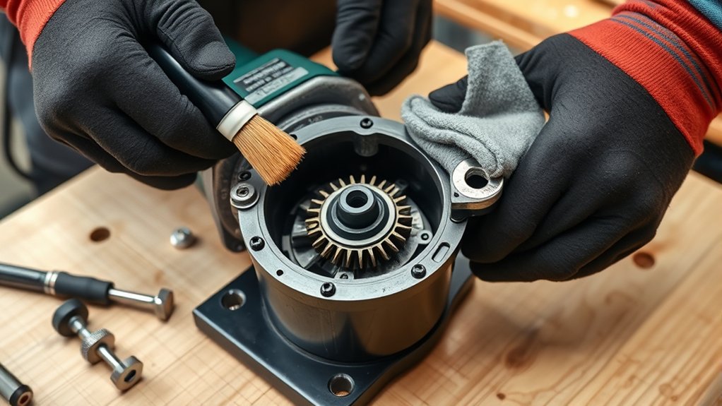 lubricate angle grinder safely