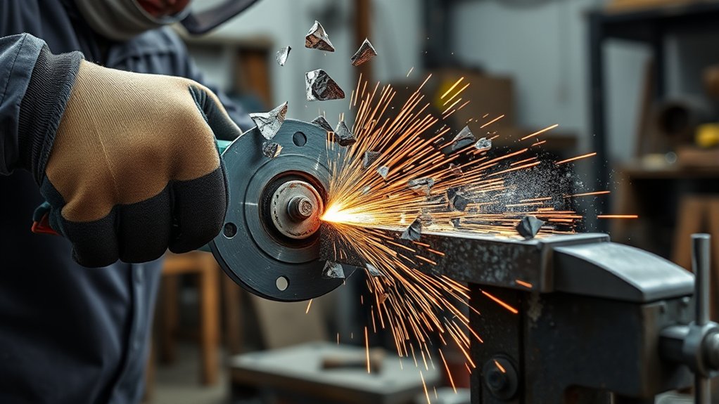 prevent angle grinder shattering