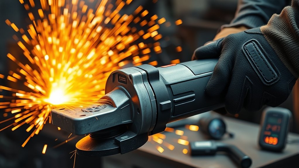 recognize overheating angle grinder signs