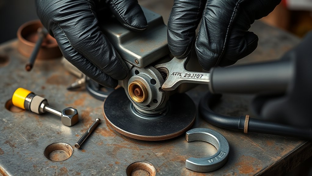 remove stuck angle grinder nut