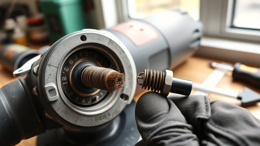 replace worn angle grinder brushes