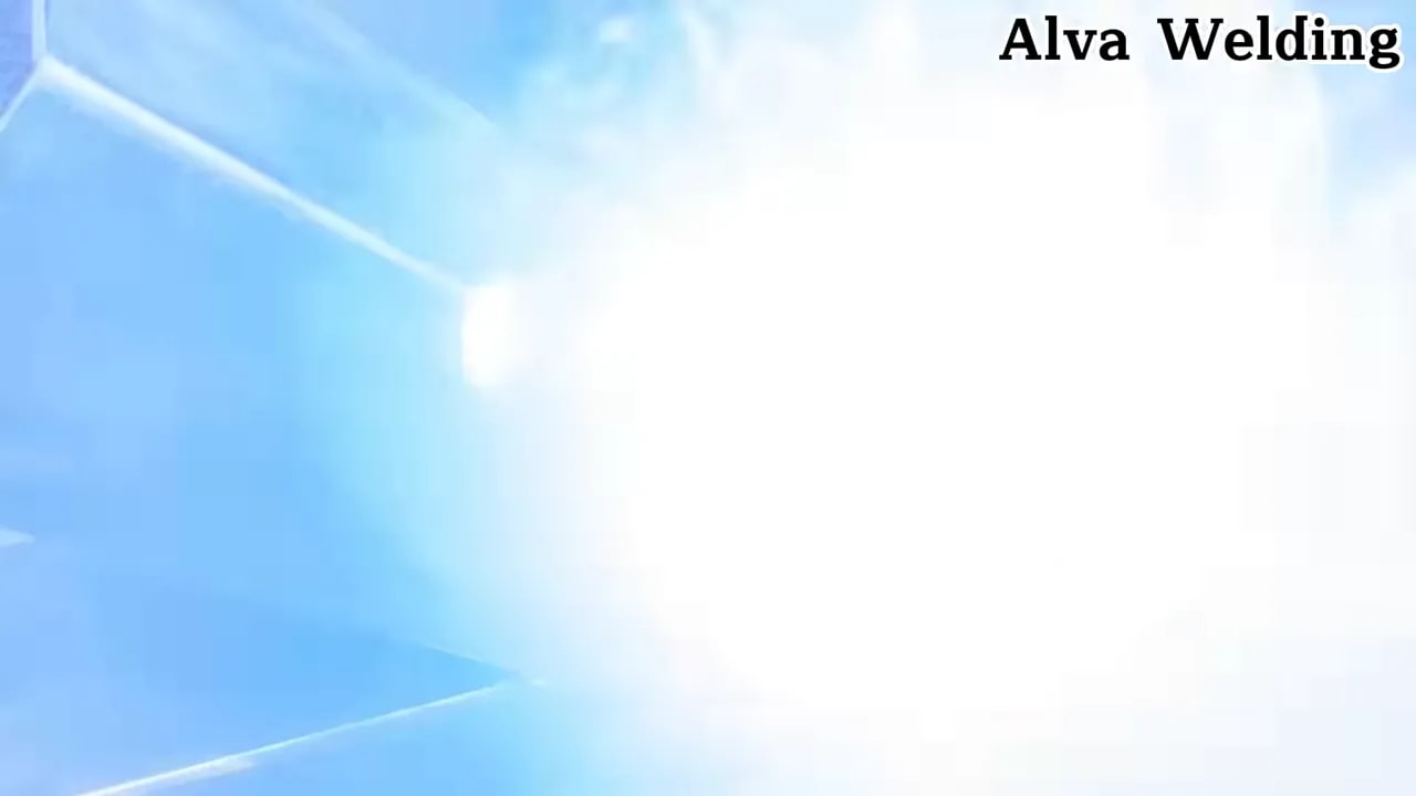 bright welding arc flash during metal fabrication table assembly