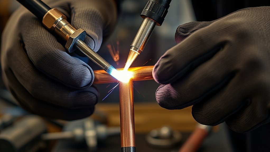brazing copper automotive pipes