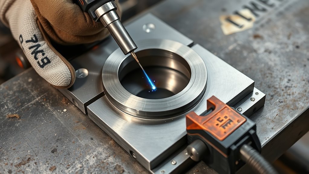 clamp metal securely first