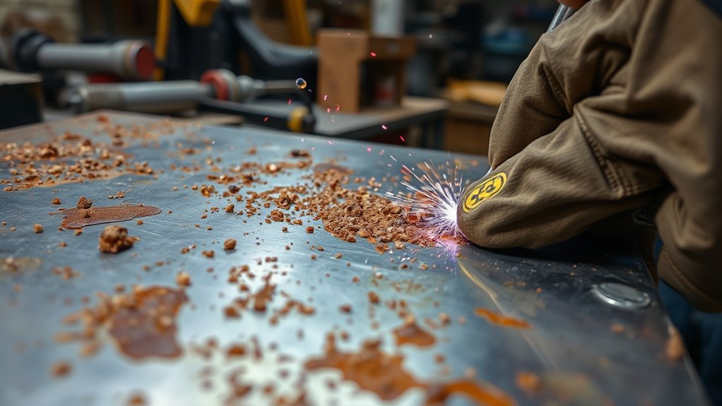 clean surfaces minimize spatter