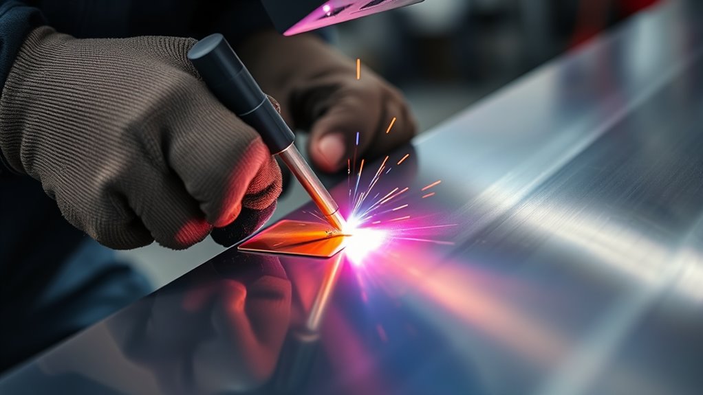 copper backed welding for stability