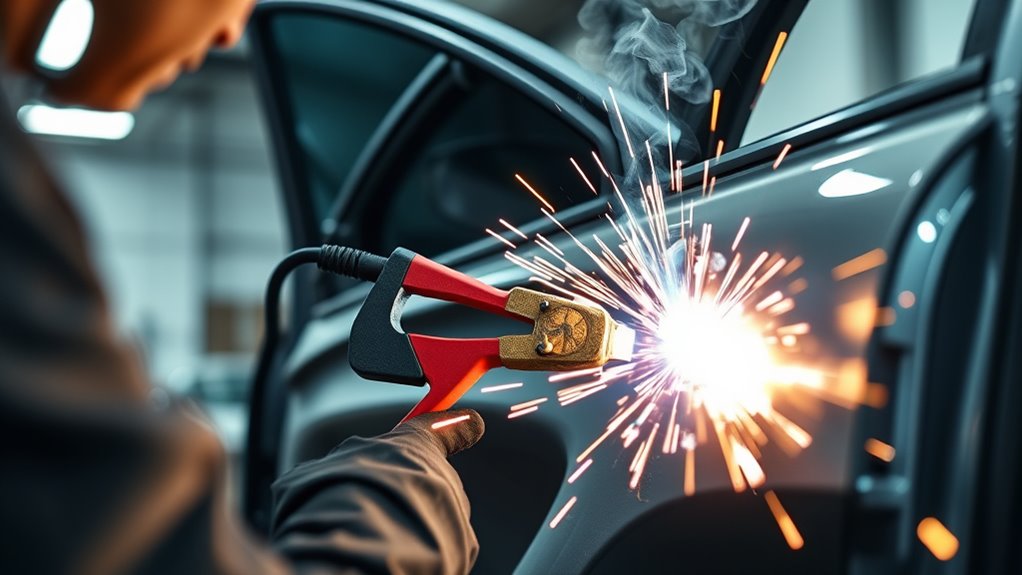 ground welder on panel