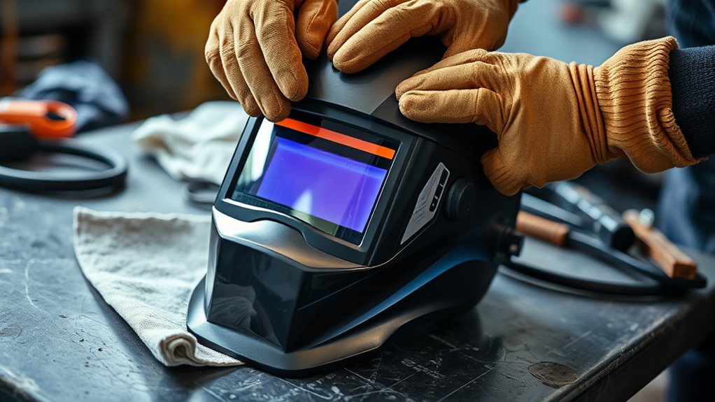 inspect helmet before welding