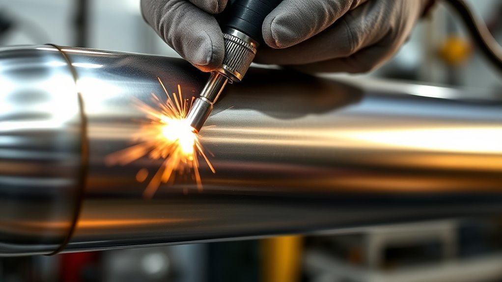 polish stainless exhaust welds