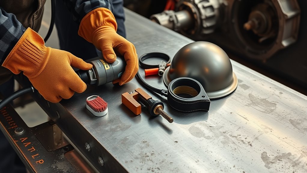 prepare clean clamp weld