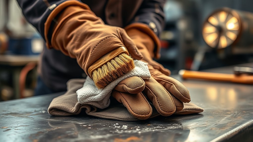 properly clean welding gloves