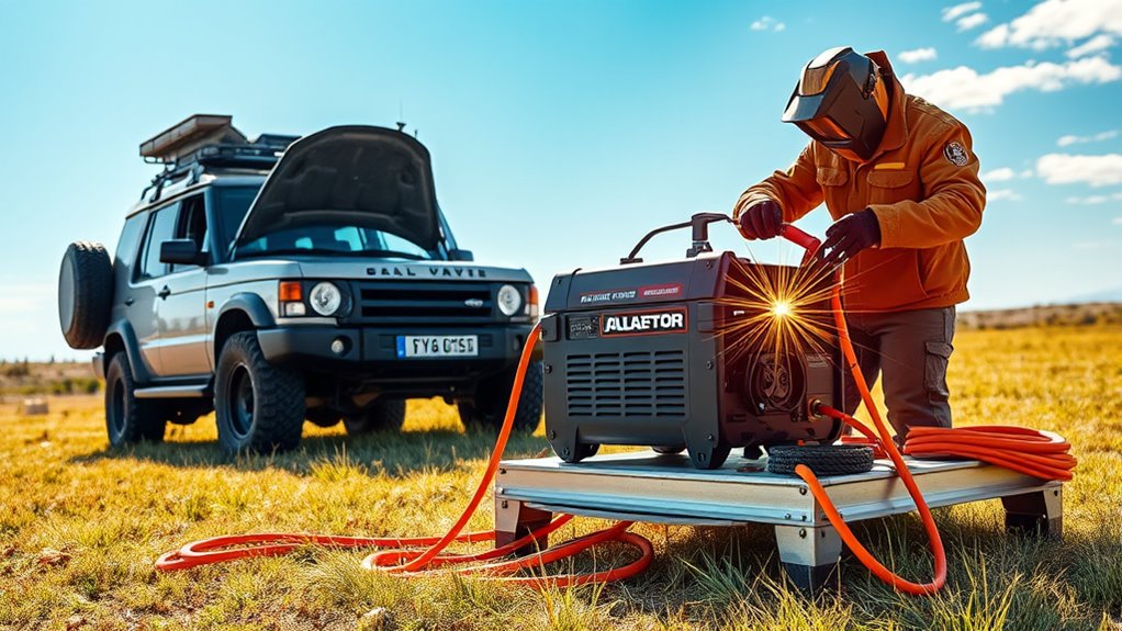 safe generator and welder setup