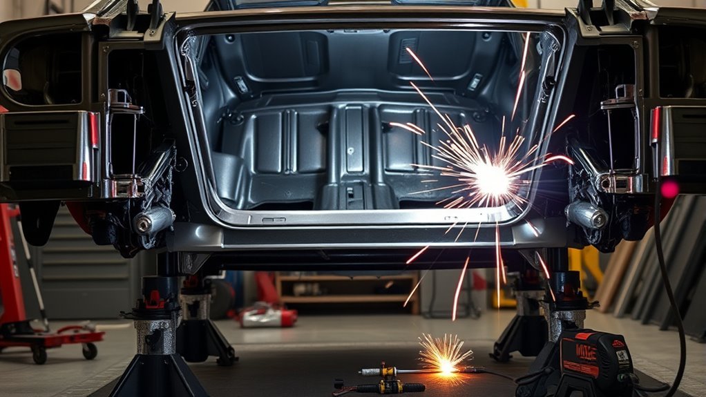 unibody car weld in braces