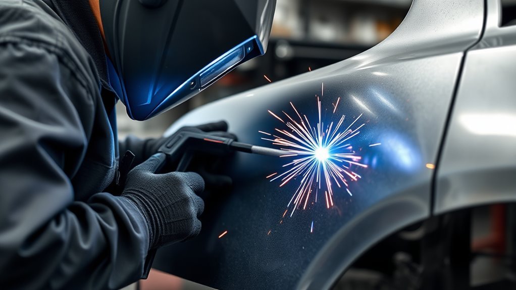 weld panels to minimize distortion