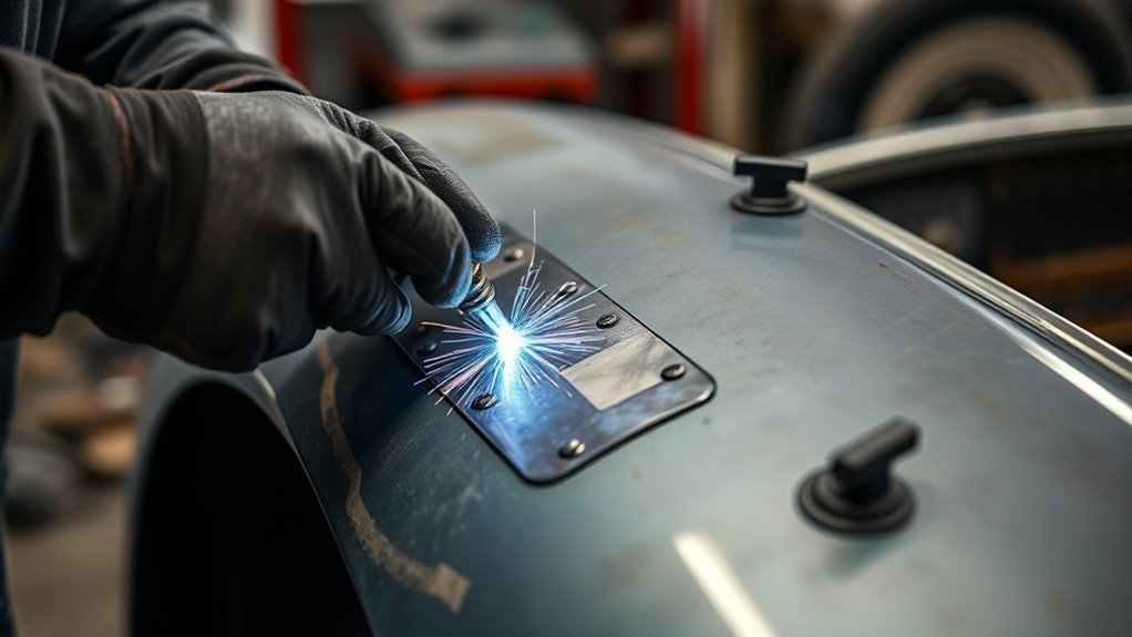 weld thin metal carefully