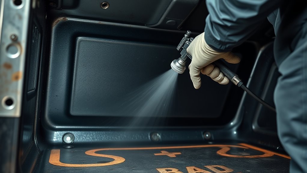 welded floor pan undercoating