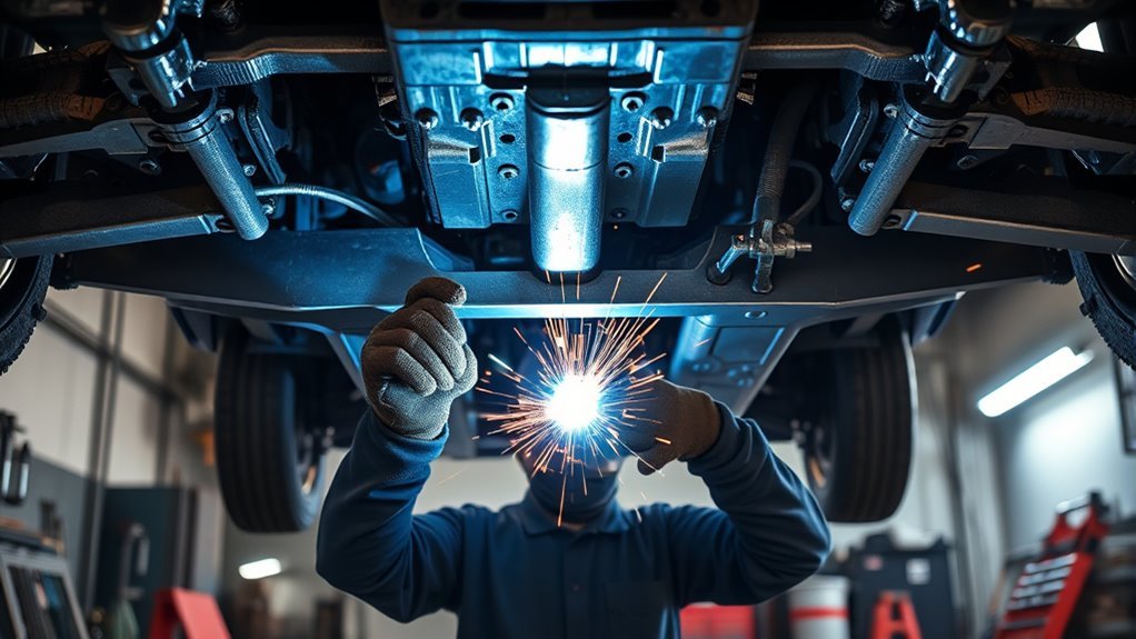 welding a transmission crossmember