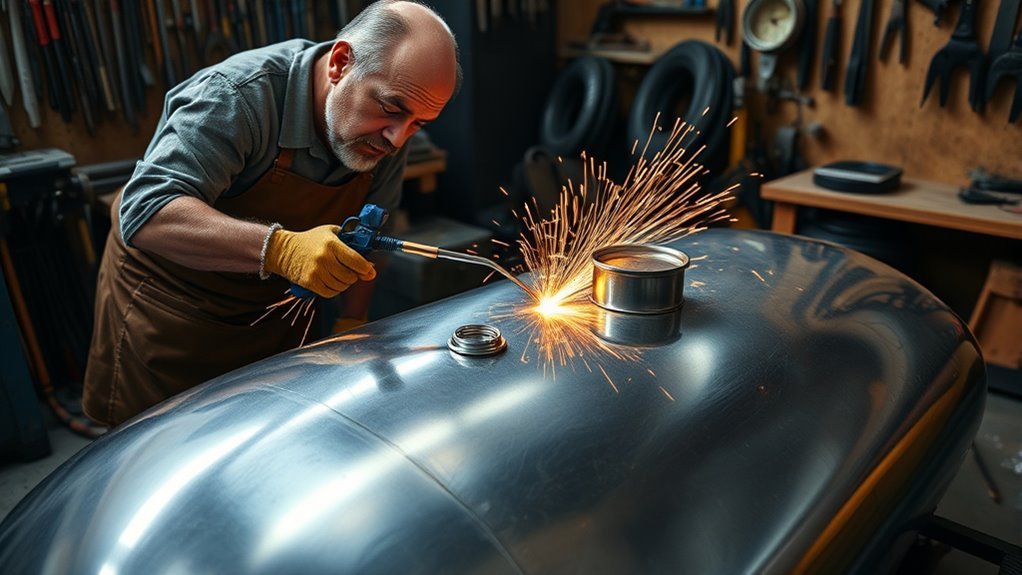 welding bung into tank