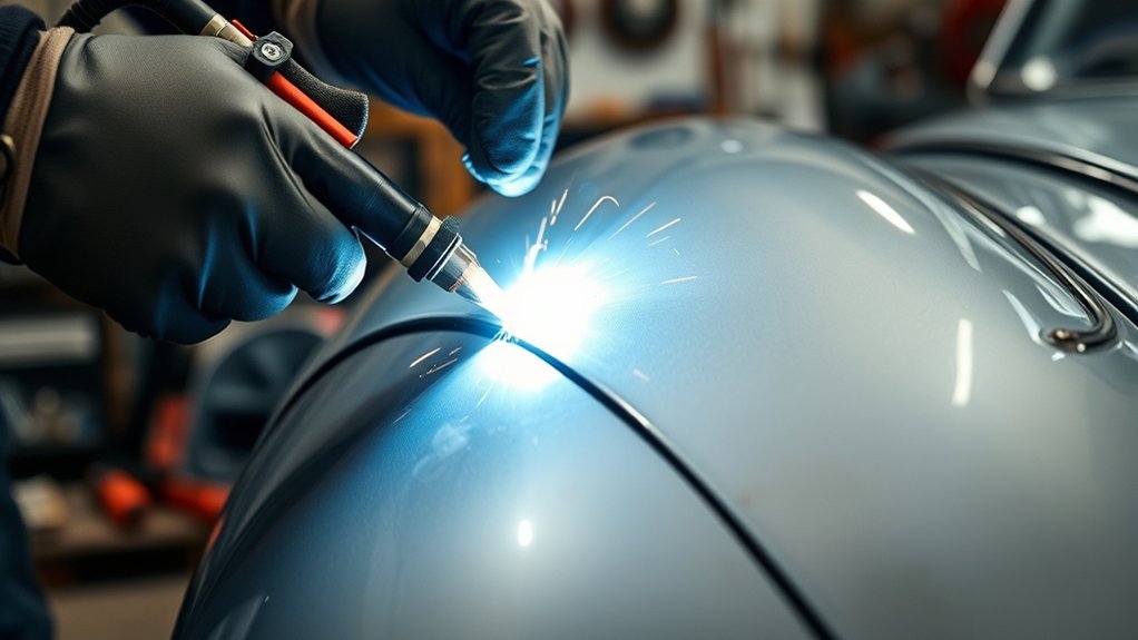 welding classic car fender