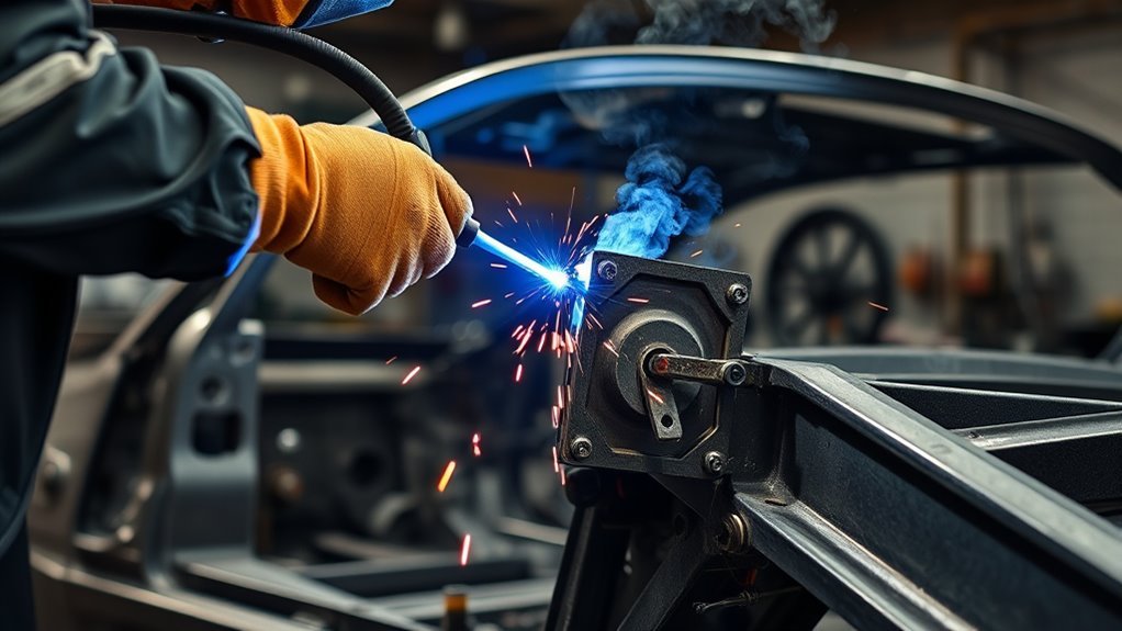 welding motor mount securely