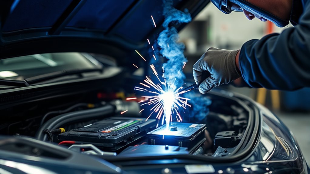 welding near batteries unsafe
