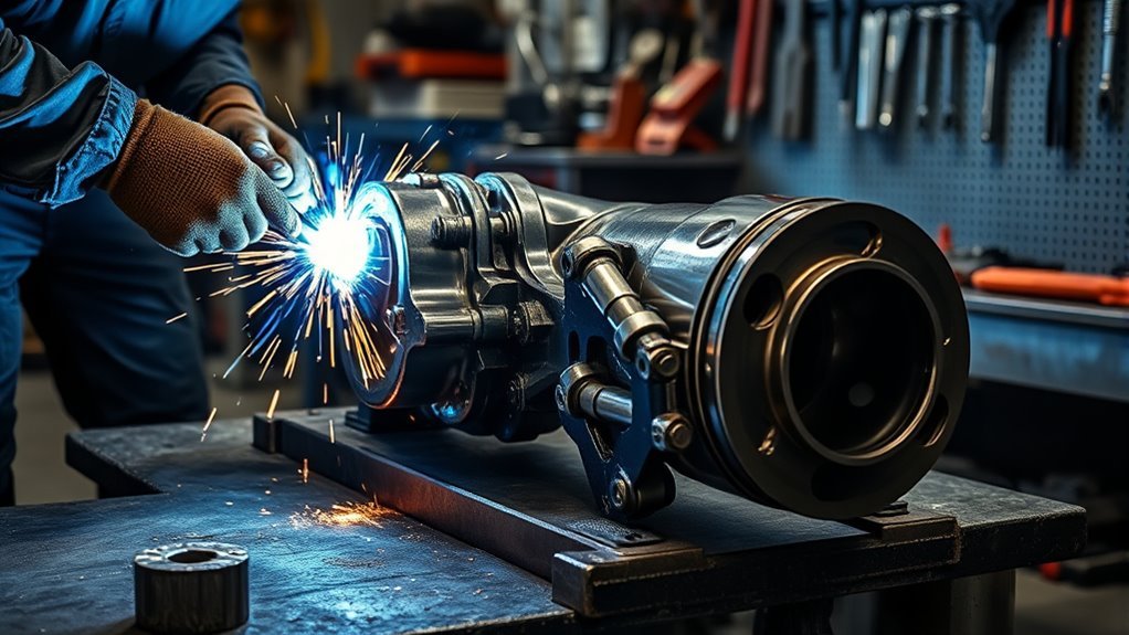welding rear axle housing