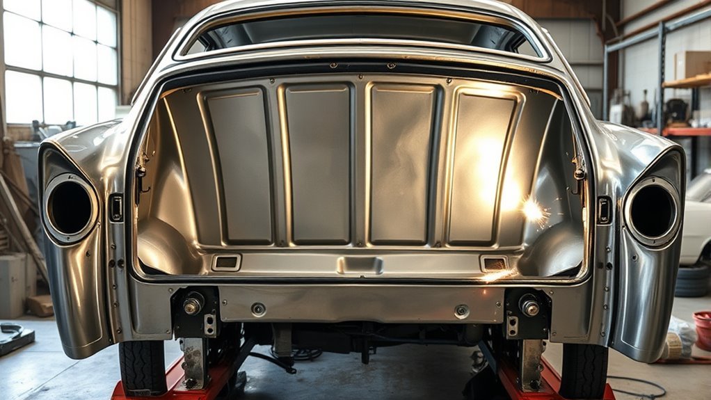 welding trunk supports together